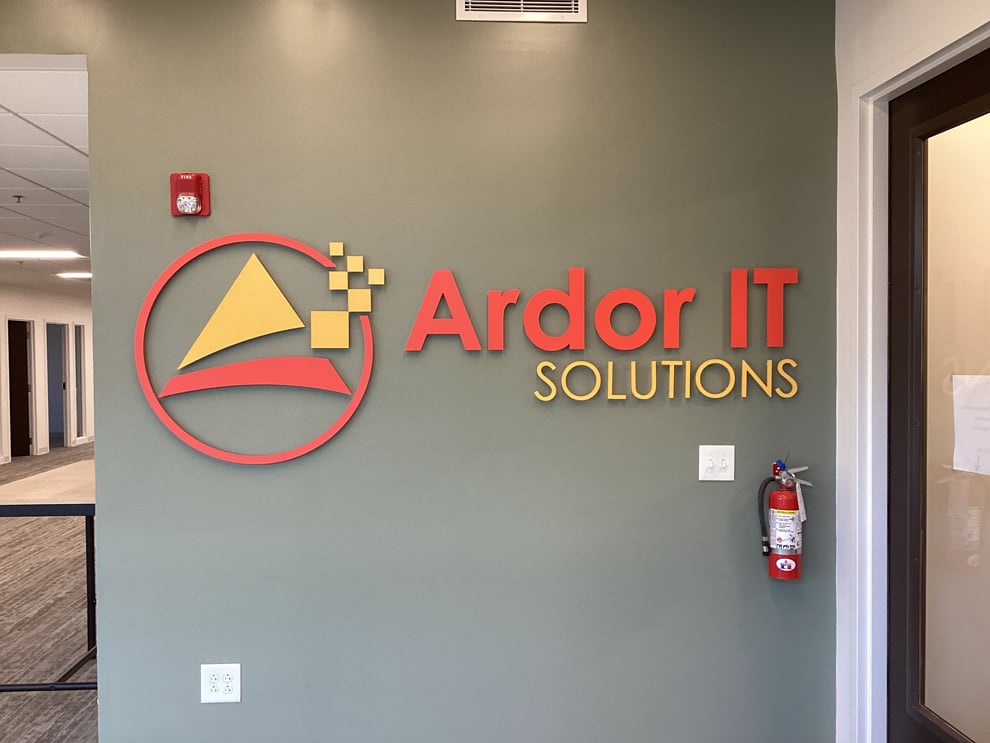 Dimensional Letters in Hickory, NC designed and installed for business lobby and conference areas