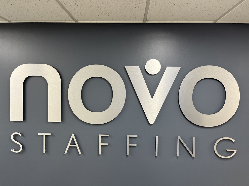 Dimensional Letters in Lincolnton, NC designed and installed for modern office reception areas