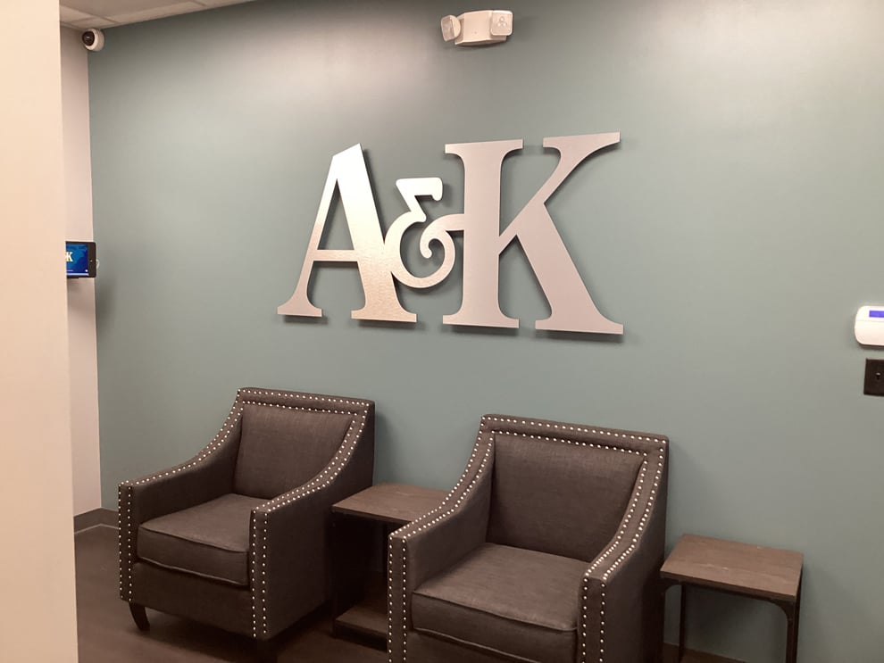 Dimensional Letters in Lincolnton, NC designed and installed for company name wall displays