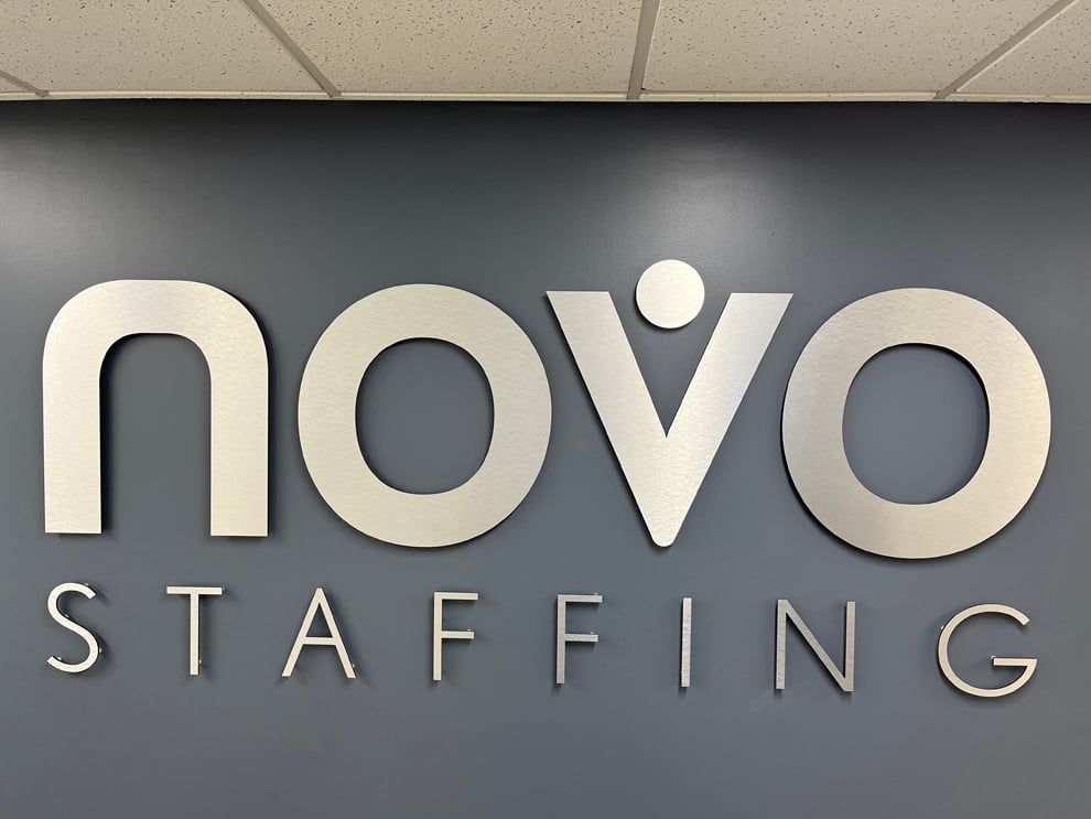 Dimensional Letters in Statesville, NC designed and installed for modern office reception areas