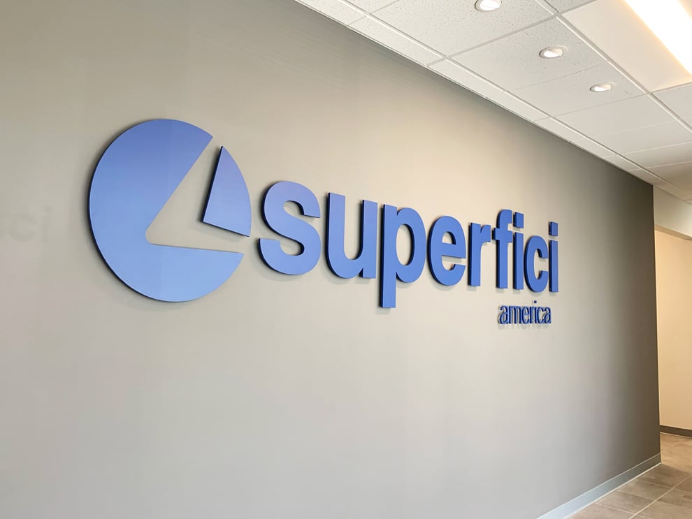 Dimensional Letters in Statesville, NC designed and installed for modern lobby and hallway signage