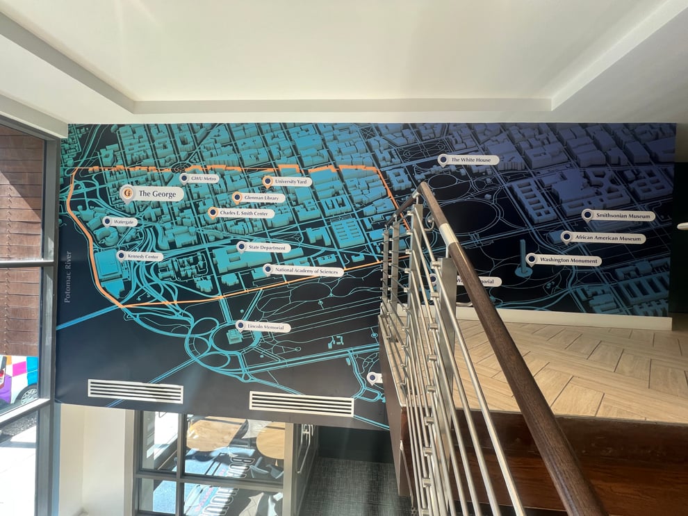 Branded environmental graphics and signage for corporate interiors in Charlotte, NC