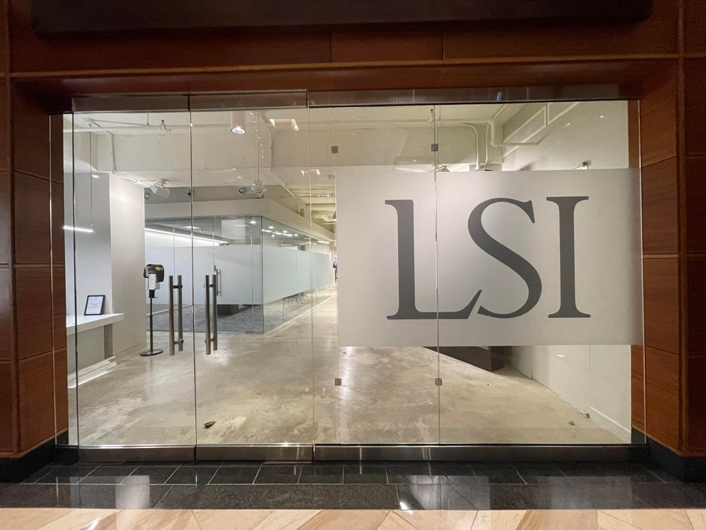 Frosted Vinyl in Charlotte, NC designed and installed for glass walls and office interiors