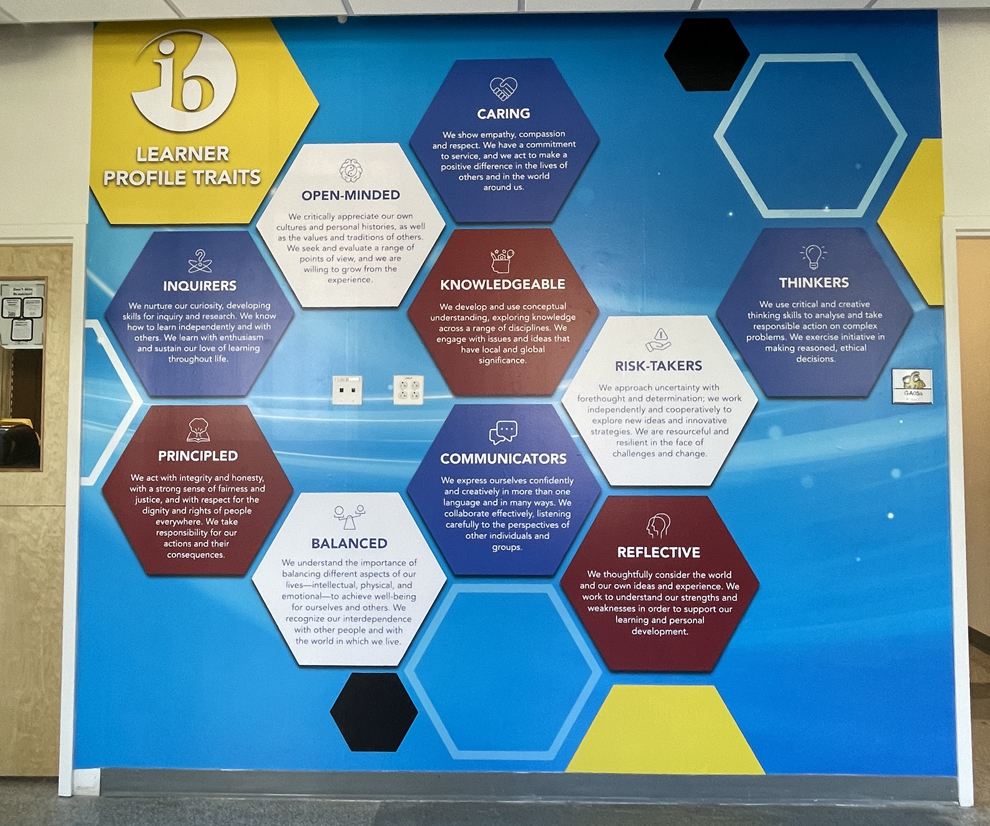 Workplace mission statement wall display featuring company vision Charlotte, NC
