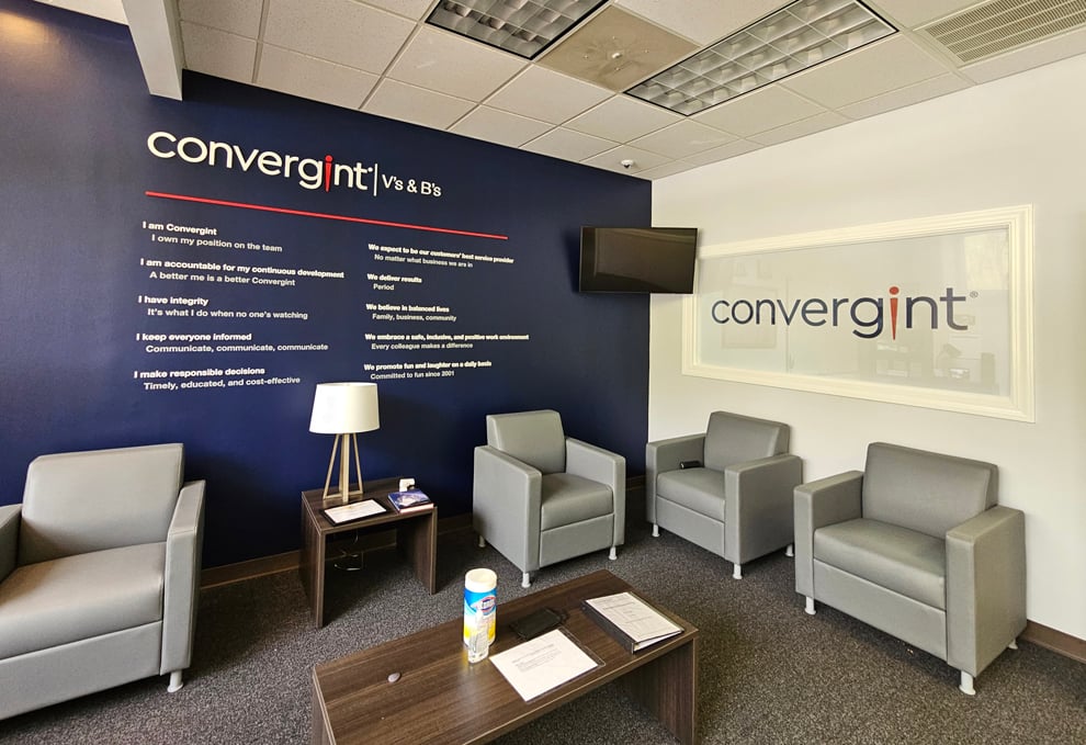 Corporate mission statement wall display with branded design Charlotte, NC