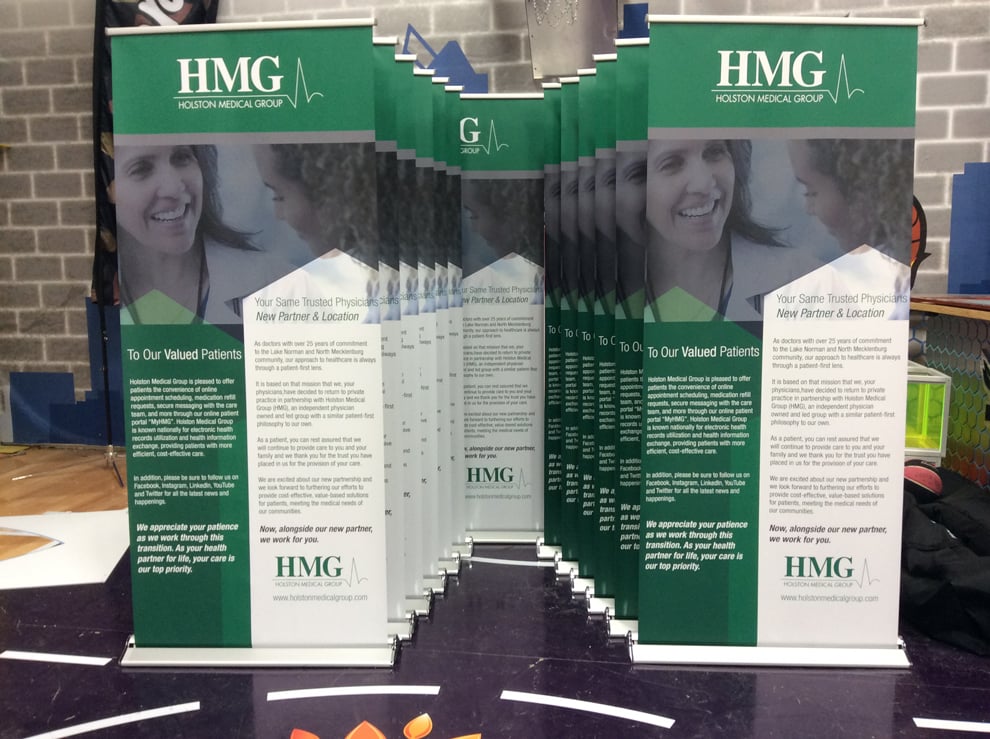 Medical office retractable banner stand in Concord, NC