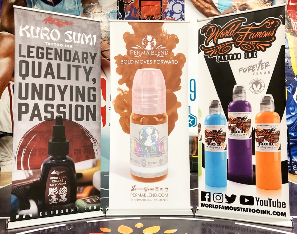 Branded retractable banner stand for trade show near Concord, NC