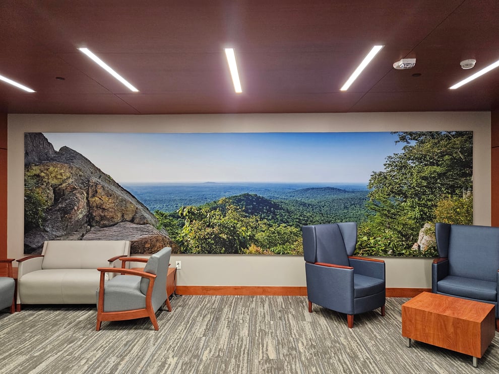 SEG fabric graphics installed with modular backlit frames in Charlotte, NC