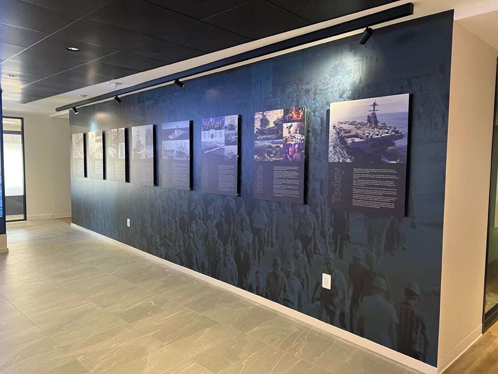 Standoff Mounted Signs in Charlotte, NC designed and installed for company identity and professional interiors