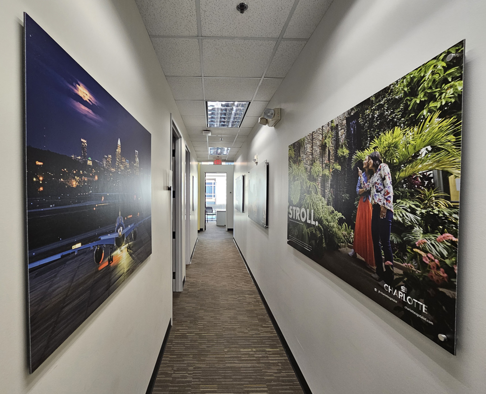Standoff Mounted Signs in Salisbury, NC designed and installed for corporate interior walls and branding displays