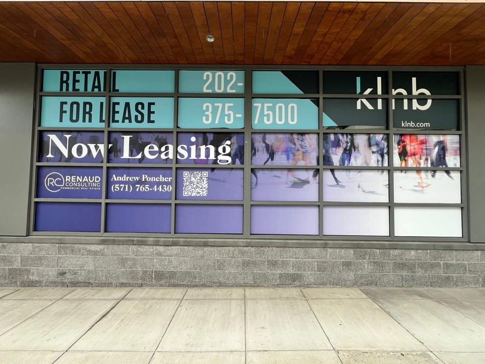 Glass storefront graphics with custom vinyl branding Gastonia, NC