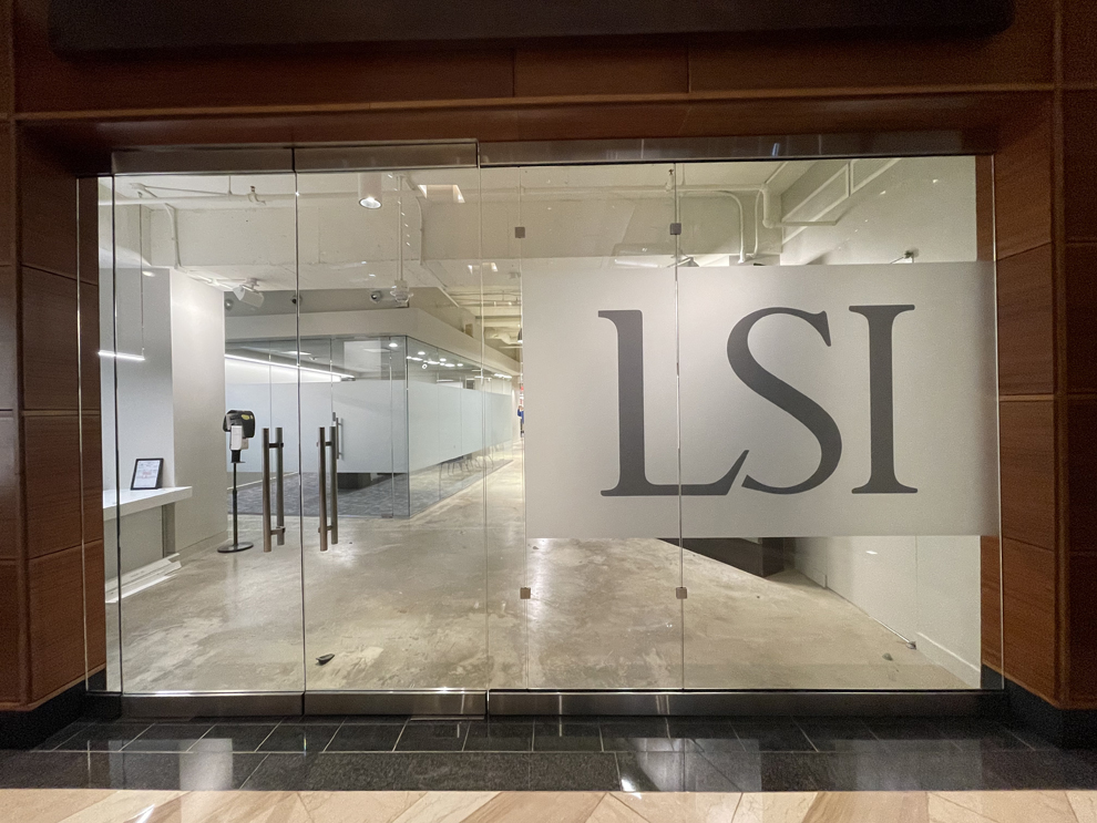 Storefront graphics with backlit sign and branded display Hickory, NC