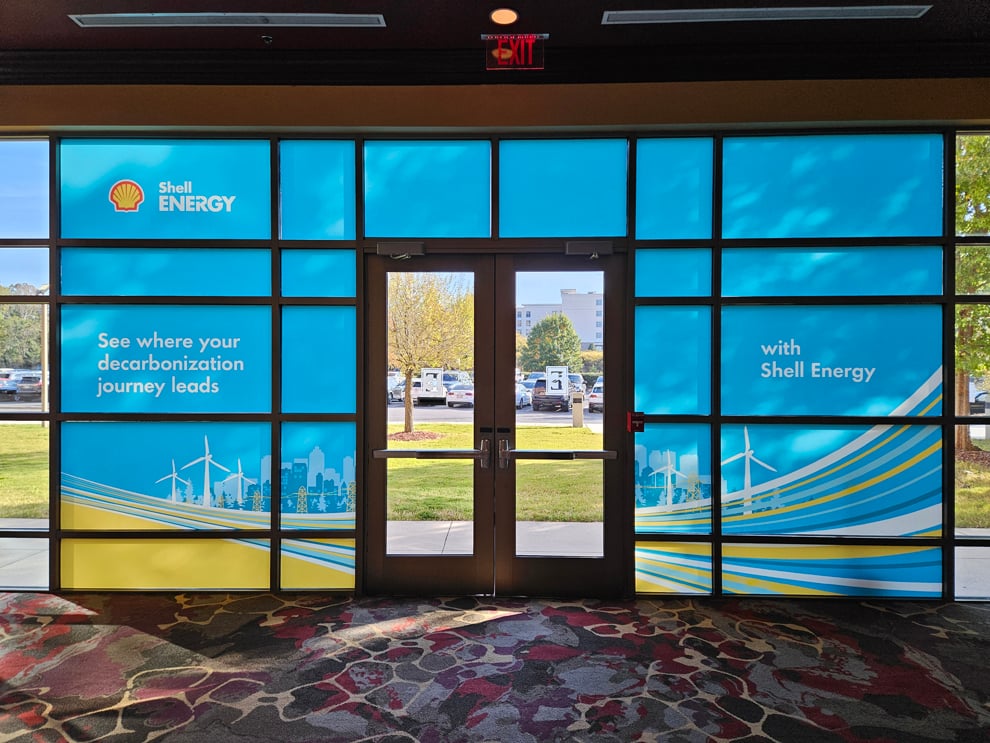 Modular trade show displays with event branding graphics in Charlotte, NC