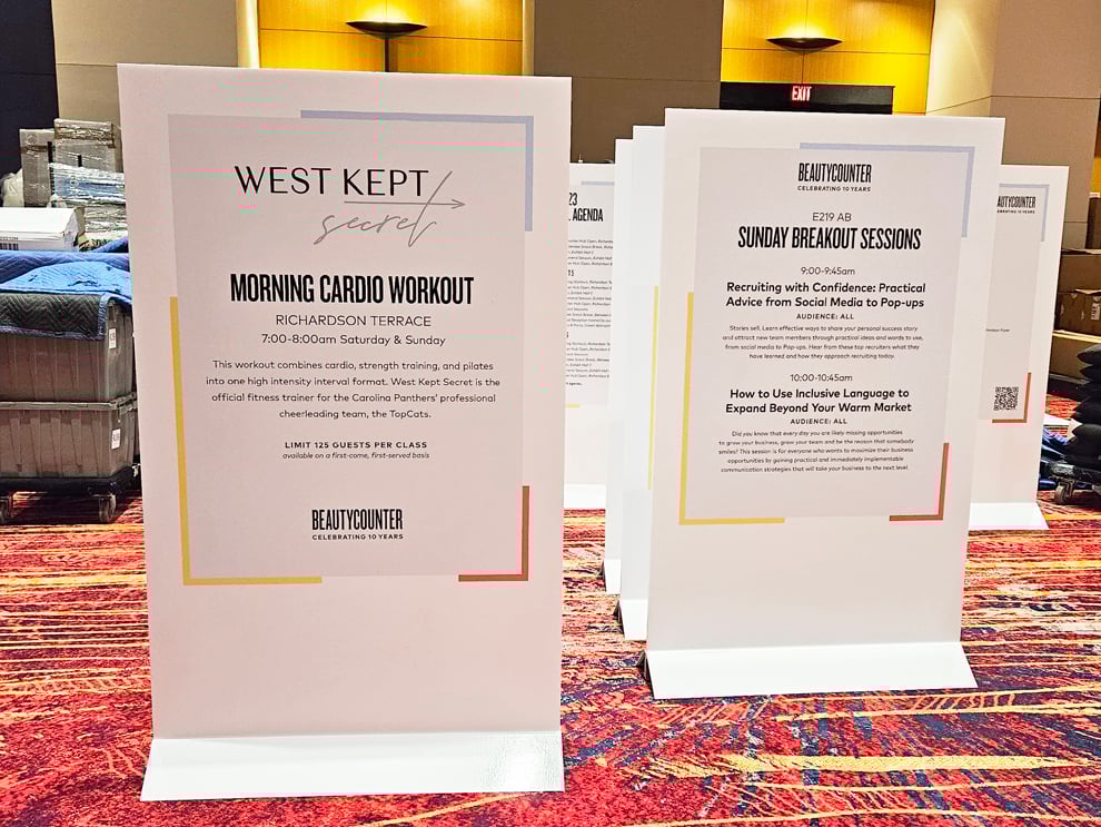 Custom wayfinding signs installed for corporate interiors in Charlotte, NC