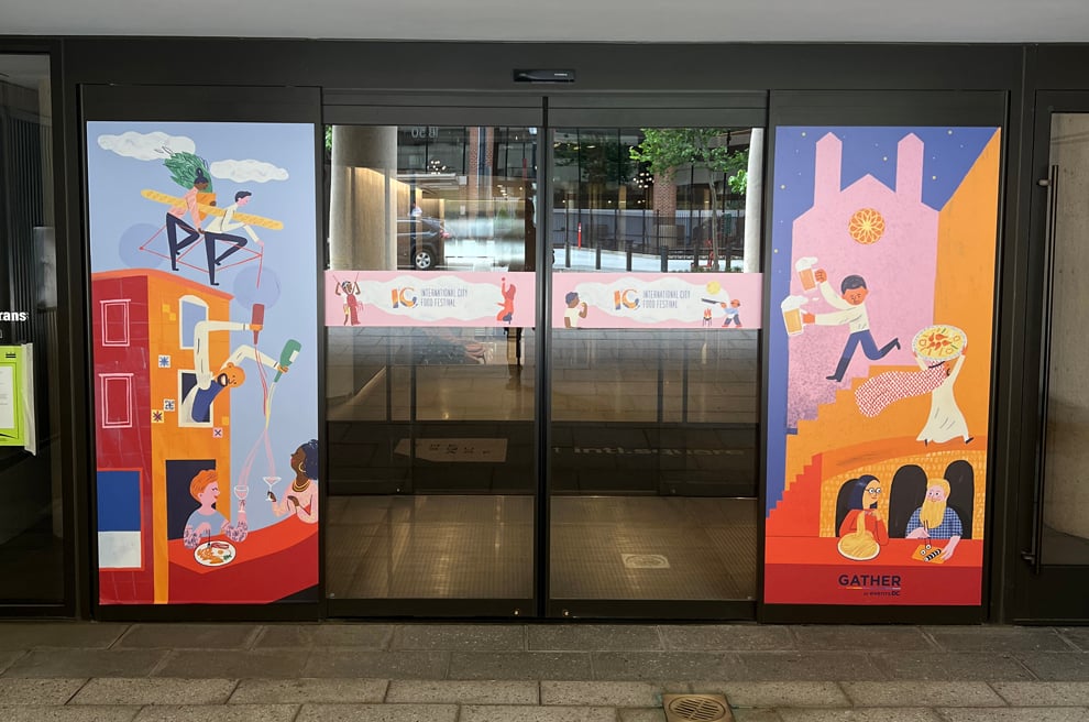 Window Graphics in Concord, NC designed and installed for interior office privacy and branding