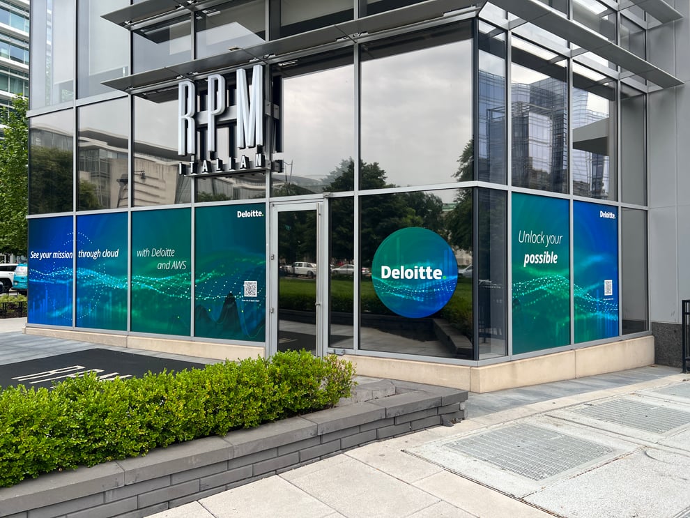 Window Graphics in Mooresville, NC designed and installed for corporate interior glass partitions