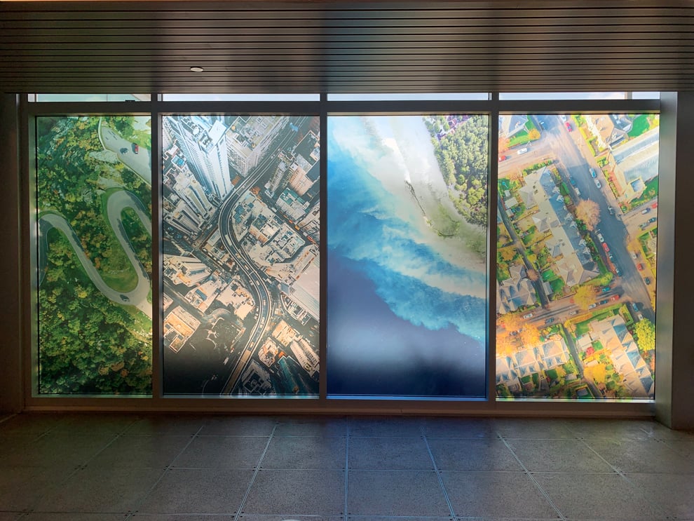 Window Graphics in Mooresville, NC designed and installed for business storefront and office glass