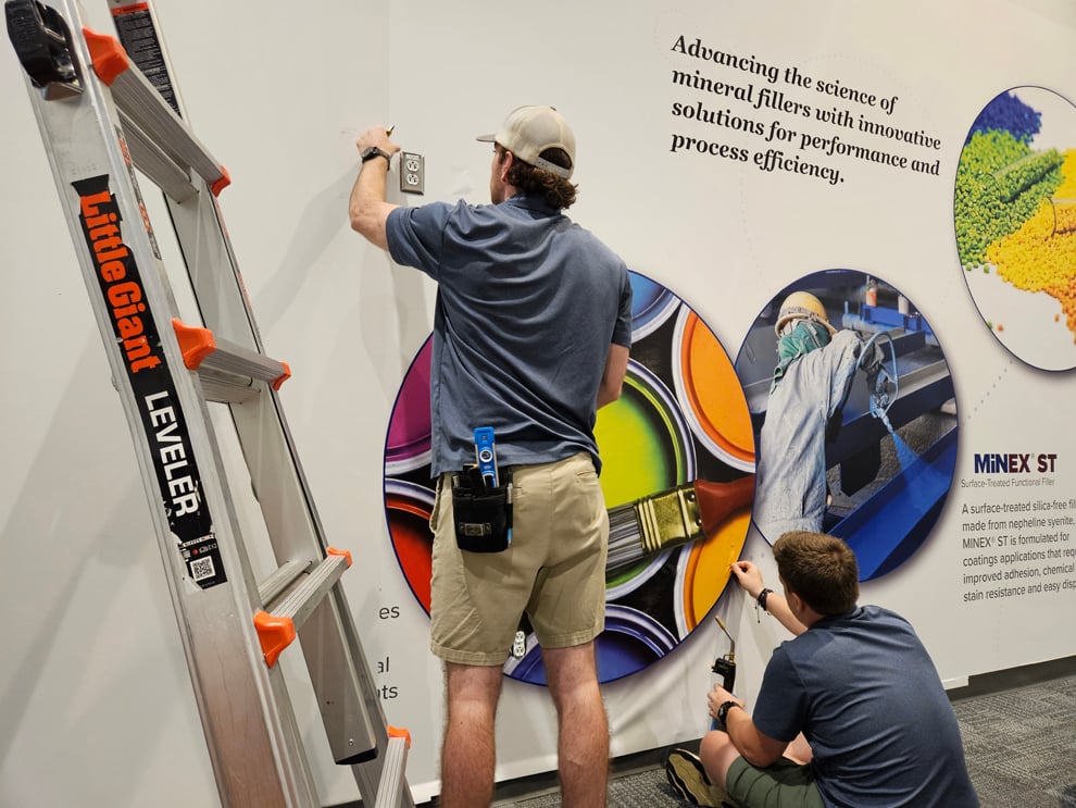 Branded wall graphics and sign installation in Charlotte NC workplace