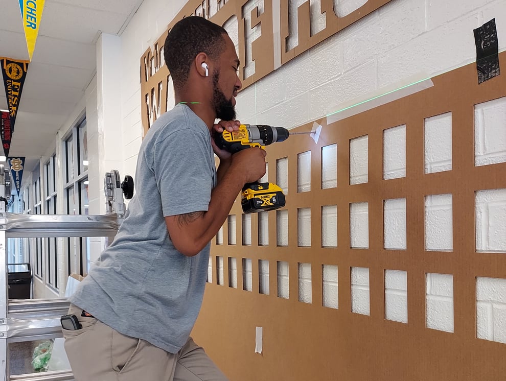 Commercial sign installation services with wall wraps in Charlotte NC