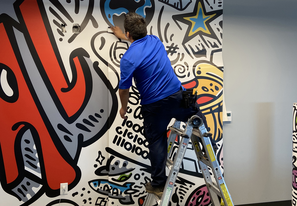 Window graphics and branded sign installation in Charlotte NC